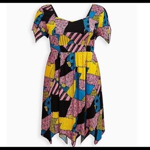 DISNEY THE NIGHTMARE BEFORE CHRISTMAS SALLY PATCHES JAGGED SKATER DRESS (SIZE 3)